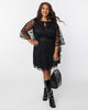 Smak Parlour Plus Size Black Mesh Moon & Stars Social Climber Caftan - thumbnail