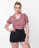 Unique Vintage Berry Heart Oversized Collar Blouse - thumbnail