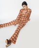 Unique Vintage Orange & Brown Mosaic Flare Pants - thumbnail