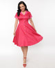 Unique Vintage Hot Pink Contrast Venus Swing Dress - thumbnail