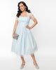 Unique Vintage Pale Blue Dot Libby Swing Dress - thumbnail