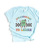 It's A Good Day To Learn Checkered Short Sleeve Graphic Tee - thumbnail