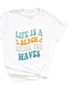 Enjoy The Waves Distressed Short Sleeve Graphic Tee - thumbnail