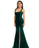 Square Neck Stretch Satin Mermaid Dress with Slight Train - thumbnail