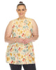 White Mark Women's Plus Size Floral Sleeveless Tunic Top - thumbnail