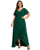 Charming Chiffon Bridesmaid Dress with Lotus Leaf Hemline - thumbnail