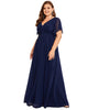 A-Line Pleated Chiffon Tie-Waist Evening Dress - thumbnail