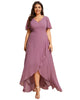 Charming Chiffon Bridesmaid Dress with Lotus Leaf Hemline - thumbnail
