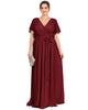 A-Line Pleated Chiffon Tie-Waist Evening Dress - thumbnail