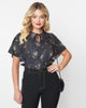 Unique Vintage Black Galaxy Print Cecilia Blouse - thumbnail