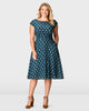 Graphic Floral Print Pleated Crepe Dress - thumbnail