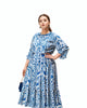 Flora Fauna Print Crepe Blousy Tiered Dress - thumbnail
