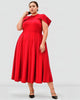 Asymmetric Puff Sleeve Cotton Jersey Dress - thumbnail