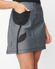 Smak Parlour Black Denim Tulip Mini Skirt - thumbnail