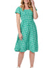 Elissa Dress Off Shoulders Ditsy Floral Green - thumbnail