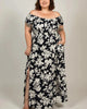 Felicity Maxi Dress On-Off Shoulder Floral Navy - thumbnail