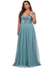 Sequin Off the Shoulder Maxi Tulle Evening Dress - thumbnail