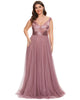 Sequin Off the Shoulder Maxi Tulle Evening Dress - thumbnail