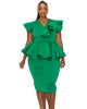 Onyx Neoprene Peplum Dress - thumbnail