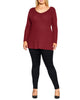 Waffle Knit Ruffle Tunic - thumbnail