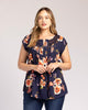 Luna Floral Split-Neck Blouse - thumbnail