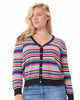 Cotton Cashmere Weekend Stripe Cardigan - thumbnail