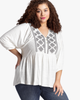 Liza Embroidered Peasant Top - thumbnail