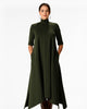 Asymmetric Hem Cotton Knit Shift Dress - thumbnail