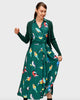 Bird Print Crepe Wrap Dress - thumbnail