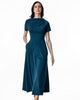 Drape Neck Cotton Jersey Fit-And-Flare Dress - thumbnail