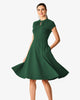 Pleat Neck Cotton Knit Dress - thumbnail