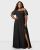 Sheer Tulle Vented Maxi Dress - thumbnail