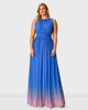 Ruched Ombre Print Crepe Maxi Dress - thumbnail