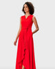 Cut-Out Back Sash-Tie Crepe Dress - thumbnail
