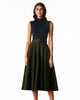 Two-Tone Cotton Knit Belted Dress - thumbnail