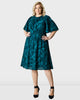 Tie-Dye Floral Print Crepe Elastic Waist Dress - thumbnail