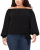 TIE FRONT OFF THE SHOULDER BLOUSE - thumbnail