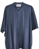 Kaftan Shirt In Navy Pinstripe Crepe - thumbnail