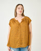 Hazel Smocked Top with Split V-Neck - thumbnail