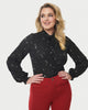 Unique Vintage Black Moon Star Print Blouse - thumbnail