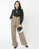 Unique Vintage Black & Beige Plaid Thelma Suspender Pants - thumbnail