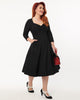 Unique Vintage Black Queen Anne Swing Dress - thumbnail