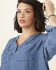 Rachel Tencel Roll Tab Sleeve Top - thumbnail