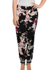 Rachel Roy Women's  Floral Print Contrast Trim Eden Pants Black  2X - thumbnail