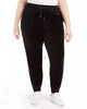 Tommy Hilfiger Women's Sport  Track-Stripe Velour Jogger Pants Black  1X - thumbnail
