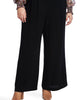 1.STATE Women's  Crepe Cropped Wide Leg Pants Black  2X - thumbnail