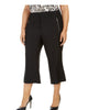 Calvin Klein Women's  Twill Double Zipper Cropped Pants Black  16W - thumbnail