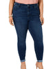 Celebrity Pink Women's  HIgh Rise Medium Wash Cropped Jeans Blue  14 - thumbnail
