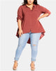 City Chic Women's Trendy  Fierce Longline Shirt Orange  18W - thumbnail