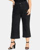 City Chic Women's Trendy   Washed Culotte Jeans Black  18W - thumbnail